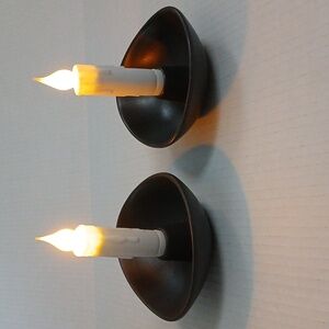 Ikea Bigarro Tapered Candlestick Holders Candle Dish Matte Black Set 2 Retired